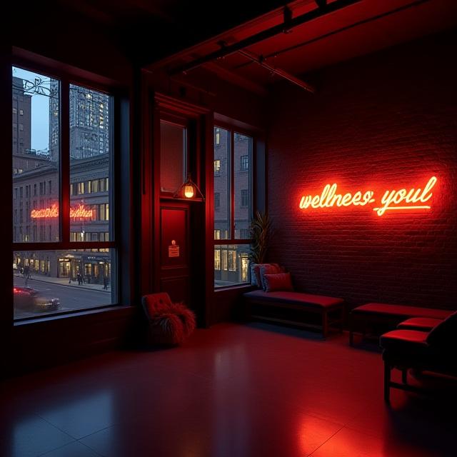 Interior of FawnFlow Yoga Retreat studio in New York